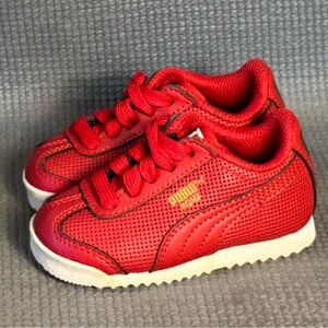 Puma Toddler Roma Basic Red Low Sneakers Size 5C‎